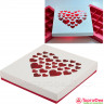 Коробка для 8 конфет + плитка, бело-красная "Сердечки"