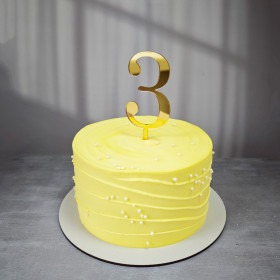 Топпер "Цифра 3", акрил, золотой / 8 см (пр-во Россия)