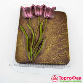 Форма пластик. &quot;Самой прекрасной жене&quot; (тюльпаны)