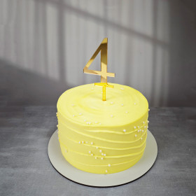 Топпер "Цифра 4", акрил, золотой / 8 см (пр-во Россия)