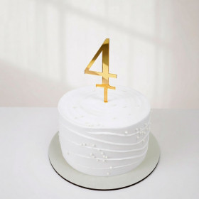 Топпер "Цифра 4", акрил, золотой / 8 см (пр-во Россия)