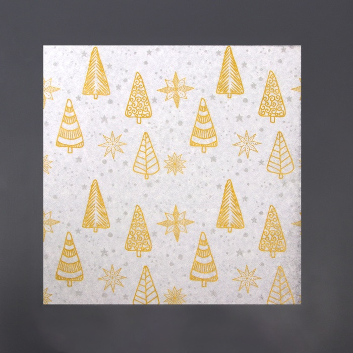 Обёрточная бумага жиростойкая "Елочки" 18х18 см / 5 шт