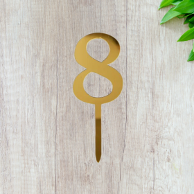 Топпер &quot;Цифра 8&quot;, акрил, золотой / 8 см (пр-во Россия)