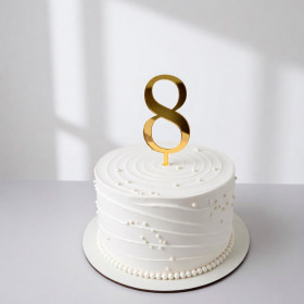 Топпер "Цифра 8", акрил, золотой / 8 см (пр-во Россия)