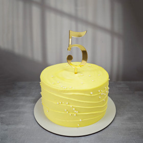 Топпер "Цифра 5", акрил, золотой / 8 см (пр-во Россия)