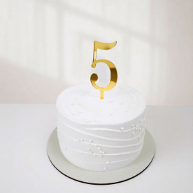 Топпер "Цифра 5", акрил, золотой / 8 см (пр-во Россия)
