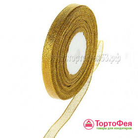 Лента парчовая Золото 0,6 см, 22 м 