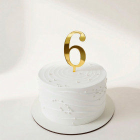 Топпер "Цифра 6", акрил, золотой / 8 см (пр-во Россия)
