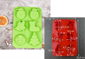 Форма силиконовая &quot;Новогодний праздник&quot;, 6 яч. 