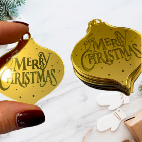 Декор из акрила &quot;Merry Christmas&quot;, елочная игрушка    