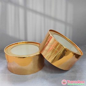 Коробка круглая d 16 выс. 7 см, золото