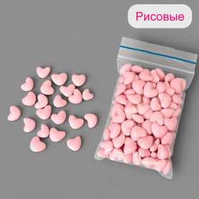 Драже рисовое "Сердечки розовые", 25 гр