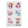 Набор наклеек "Зверята с букетами" , 6 шт