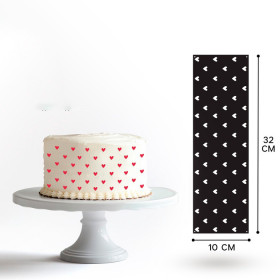 Трафарет &quot;Сердечки&quot; 32х10 см