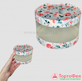 Коробка круглая d 12 выс.7 см, Розы