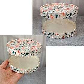 Коробка круглая d 12 выс.7 см, Розы