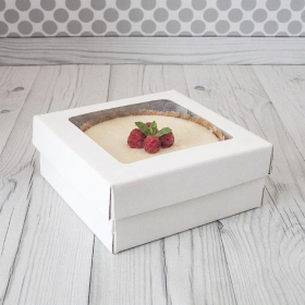 Коробка для чизкейков, выпечки, кейтеринга, фуршета и пр. 20х20х8 см (внутри белая) 