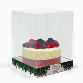 Коробка с прозрачным куполом 15х15х20 см &quot;С Новым годом&quot;