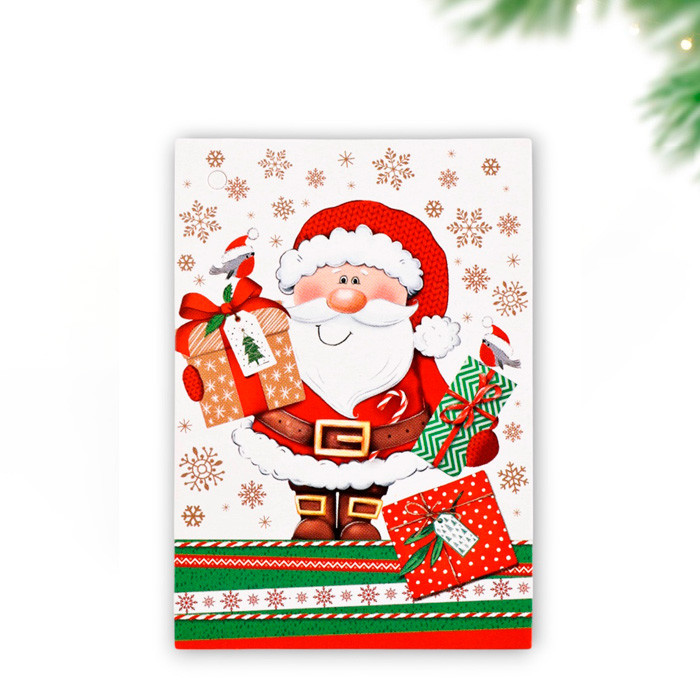 Мини-открытка «Дед мороз с подарками», 6х8,5 см / 1 шт