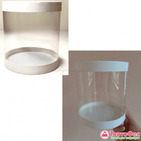 Коробка-тубус мини диаметр 12 см / высота 12 см, белая 