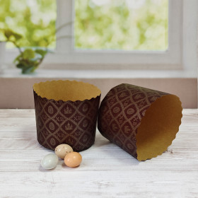 Форма бумаж. Кулич "ХВ" 100 гр (7*6см) / 10 шт 