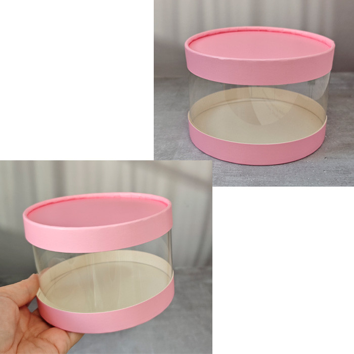 Коробка круглая d 12 выс.7 см, Розовая