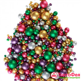 Шарики рисовые в глазури. Блеск &quot;Микс Разноцветный&quot; 2-13 мм, 25 гр  