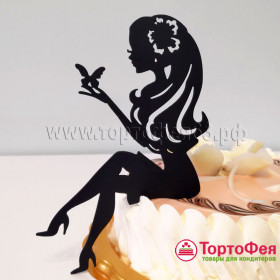 Топпер &quot;Девушка с бабочкой&quot;