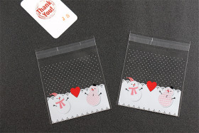 Пакетики с клеевым краем &quot;Два Снеговичка&quot; 10х10 см, 10 шт 