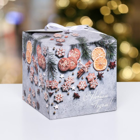 Коробка подарочная 14х14х14 см &quot;С Новым годом&quot;    