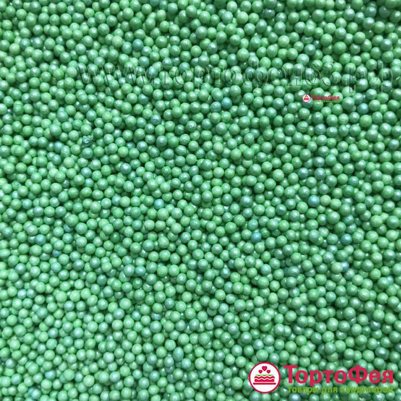 Посыпка шарики Зеленые 2 мм перламутр., 25 г