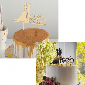 Топпер &quot;Свадебная пара&quot;, золотой