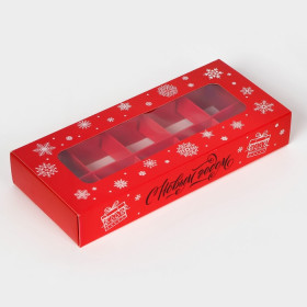 Коробка для 10 конфет с окном &quot;С Новым годом&quot;