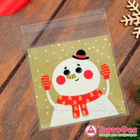 Пакетики с клеевым краем &quot;Снеговик&quot; 10х10 см, 10 шт 