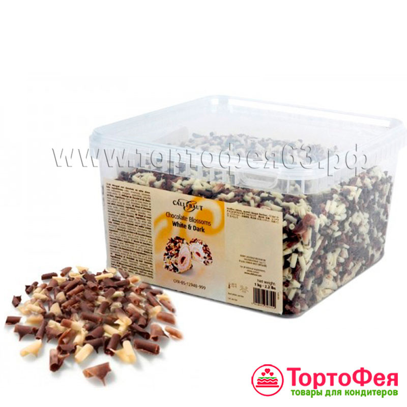 Завитки из темного и белого шоколада Blossoms White & Dark, 40 г Завитки из темного и белого шоколада Blossoms White & Dark, 40 г