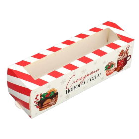 Коробка для макарони 18х5,5х5,5 см &quot;Сладкого нового года&quot;