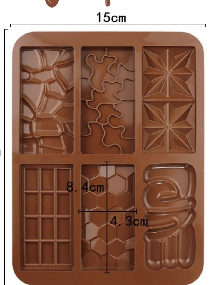 Форма силикон. Плитка фактурная 6 в 1 / 8,4 см