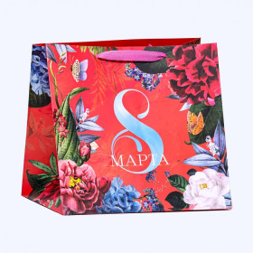 Пакет под торт 30 х 30 х 30 см "8 Марта"