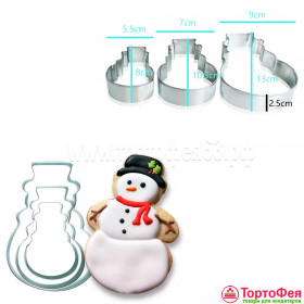 Вырубка &quot;Снеговики&quot;, набор 3 шт / металл