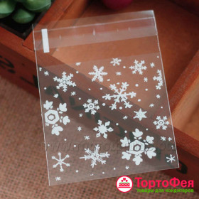 Пакеты прозрач. &quot;Снежинки&quot; 10х10 см, 10 шт
