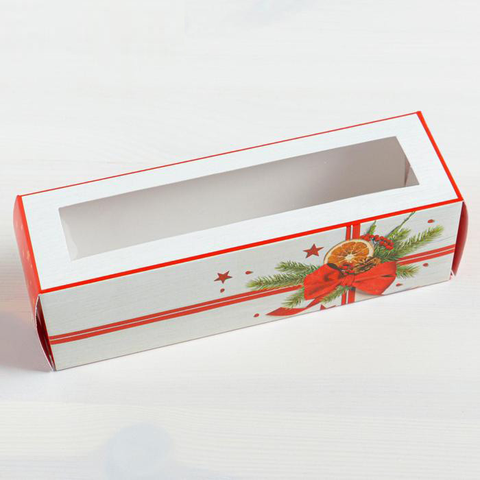 Коробка для макарони 18х5,5х5,5 см "Новогодняя"