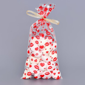 Пакеты прозрач. с рисунком  "Поцелуи", 10 шт 