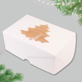 Коробка для 6 капкейков с окном &quot;Елочка&quot;