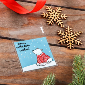 Пакетики Мини 7х7см с клеевым клапаном &quot;Мишка&quot;, 10 шт  