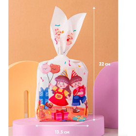 Пакетик с завязками 13х13 см &quot;Детский праздник&quot;, 1 шт 