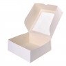Коробка 25х25х10 см с откидной крышкой с окном, белая
