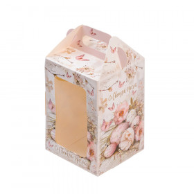 Коробка для кулича 10х10х15 см "Со Светлой Пасхой"