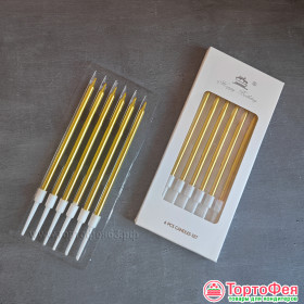 Набор свечей &quot;Золото&quot; 10,5 см / 6 шт