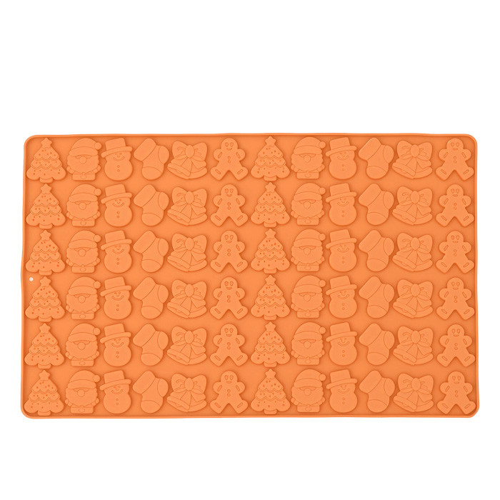 Форма силиконовая "Новогодний набор", 72 ячейки (размеры 3×2,5 см, глубина 0,5 см)