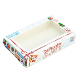 Коробка 20х12х4 см с окном &quot;Сказочная почта&quot;   